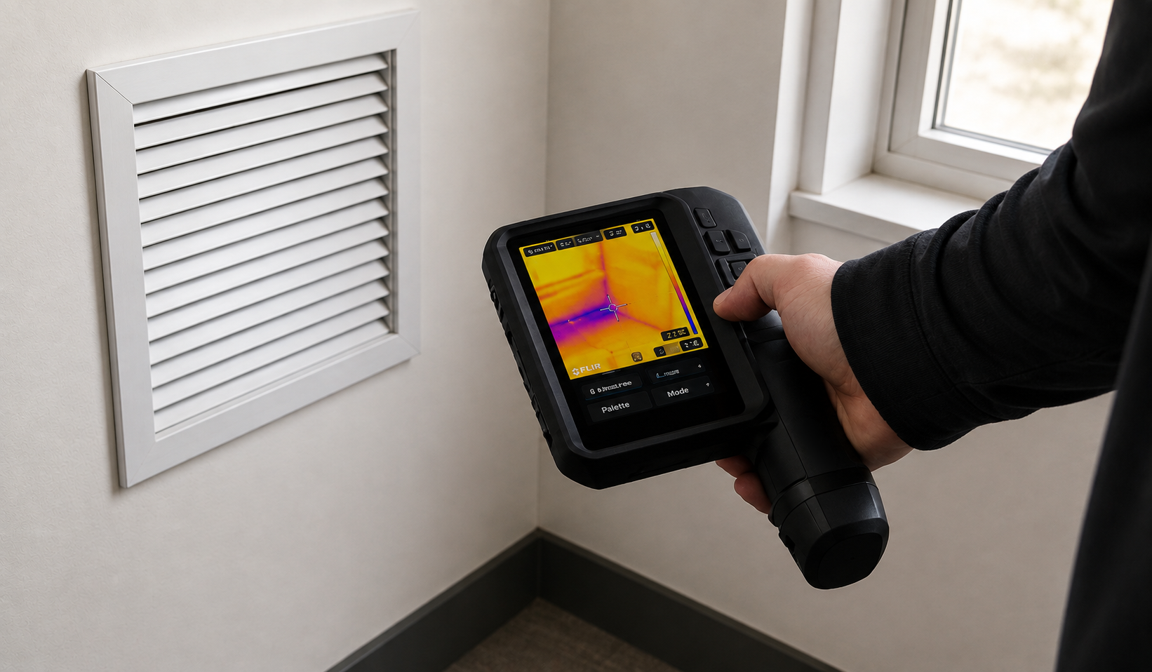 Caméra thermique FLIR i64 — détection humidité et perte de chaleur