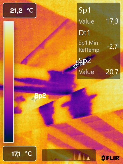 Image thermique FLIR — relevé de température